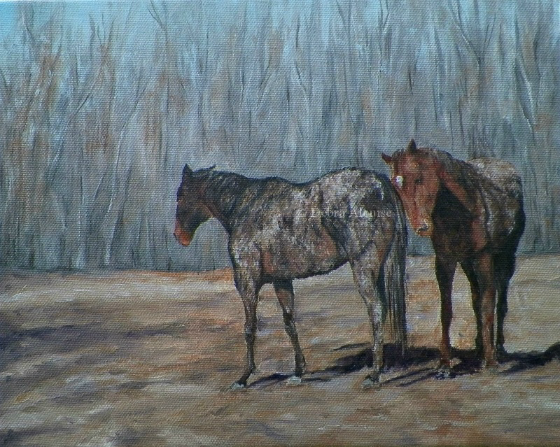 muddy horses painting done a800debra